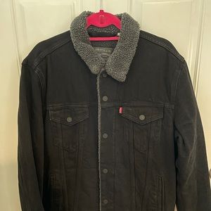 Levis Men’s Black Sherpa Jean Jacket